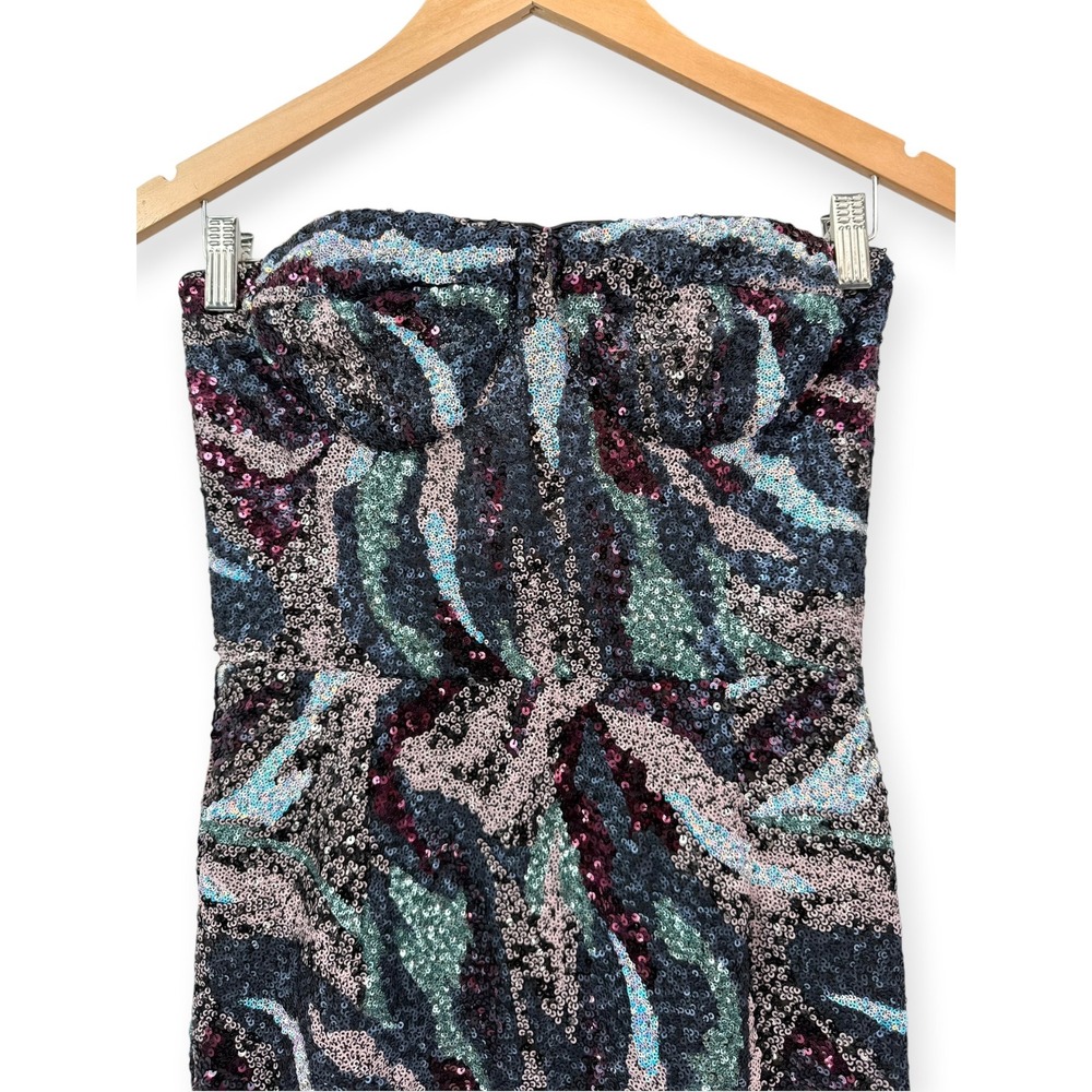 NEW Bronx and Banco Dahlia Pink Multi Strapless Maxi Dress $880 -‎ Size Medium - Picture 9 of 16